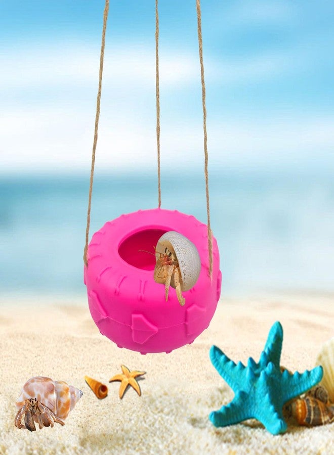 MAGNEECH Colours Hermit Crab Tire Swing,Suction Cup Hook Climbing Toy,Hermit Crab Terrarium Accessories - A Must-Have for Any Reptile Amphibian Small Aquatic Animals Lover（Pink） - Image 1